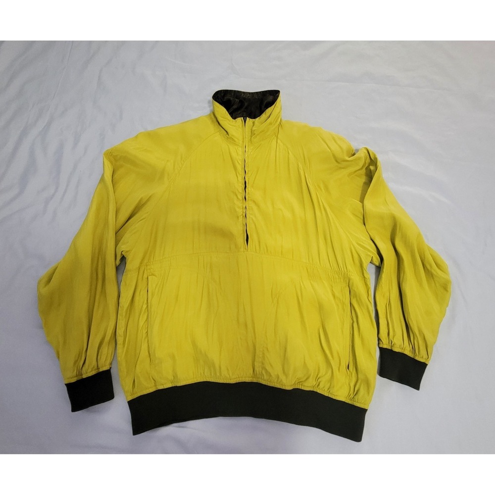 Vintage Kriss Kross Women's Small 100% Silk green Windbreaker Jacket